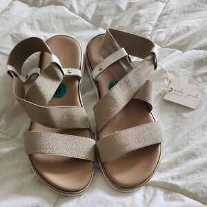 Mila Paoli Tan Sandals Modern Minimalist Design